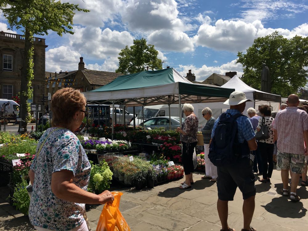 The hustle and bustle of a typical market day in Skipton